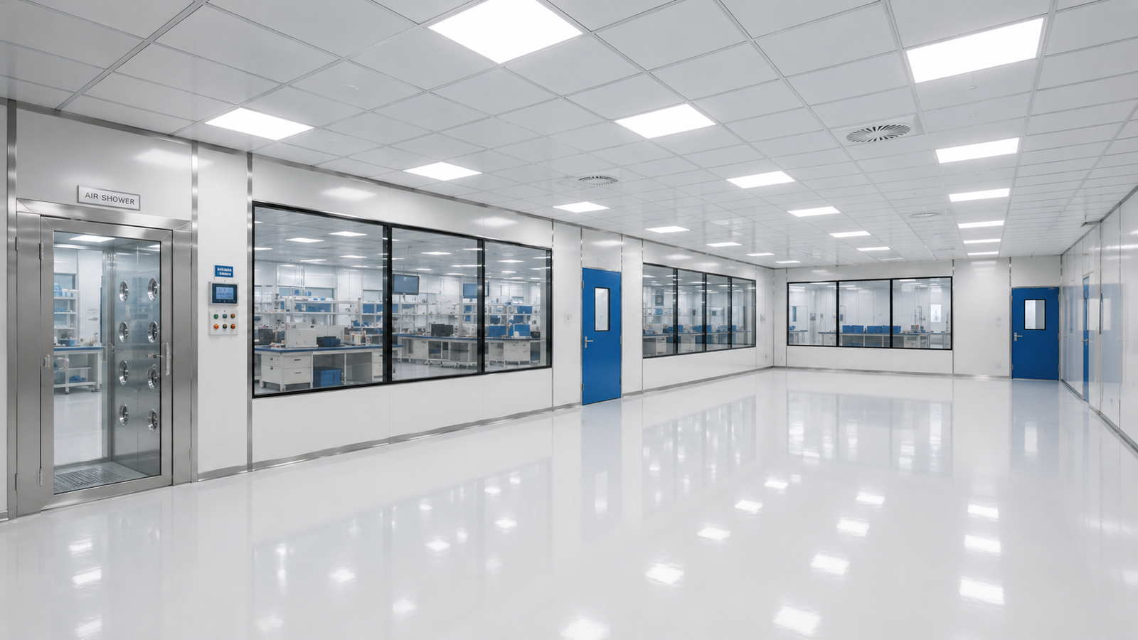 Equipo AZVIR instalando sala limpia ISO 14644 en planta maquiladora México
